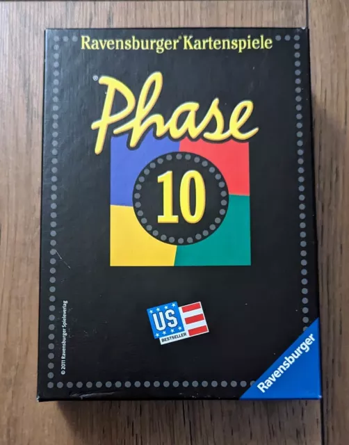 Phase 10 Card Game - Ravensburger (2005) - Complete & VGC - German Language