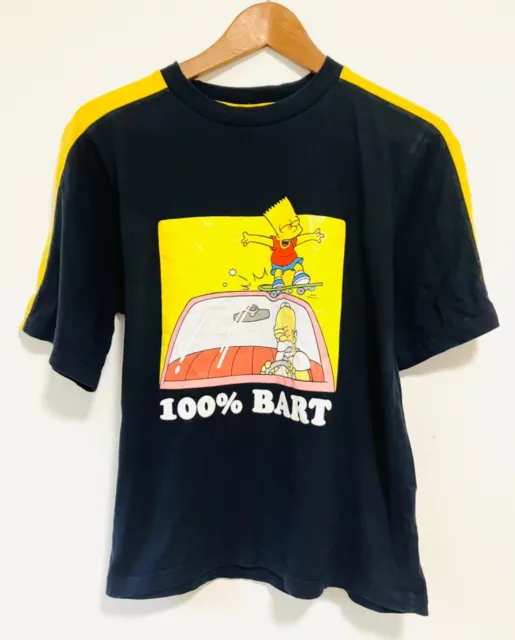 THE SIMPSONS Vintage Y2K Black Bart Simpson Size S T-Shirt 37” Retro Mens Tee