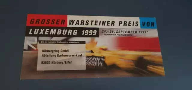 Flyer GP Großer Preis von Luxemburg 1999 Nürburgring Michael Schumacher