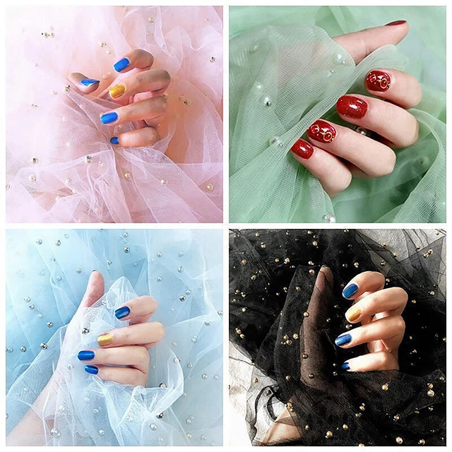 Fotos en uñas accesorios de disparo gasa con fotografía de perlas fondo artículo de tul ~~