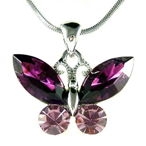 Chaîne De Bijou Pour Clip à Lèvre - Pendentif Papillon Violet - Bijou Corporel - Neuf Avec étiquettes