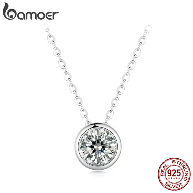 Wostu Luck 925 Sterling Silver 0.5ct，Moissanite Necklace For Women Gift Jewelry