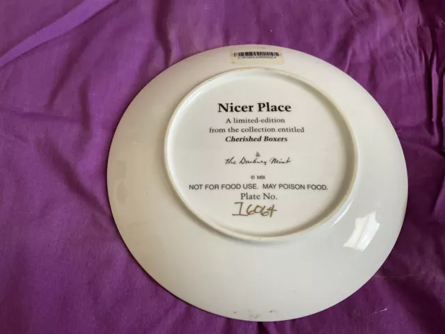 Danbury Mint Boxer Dog "Nicer Place" Limited-Edition Plate Cherished Boxers 2