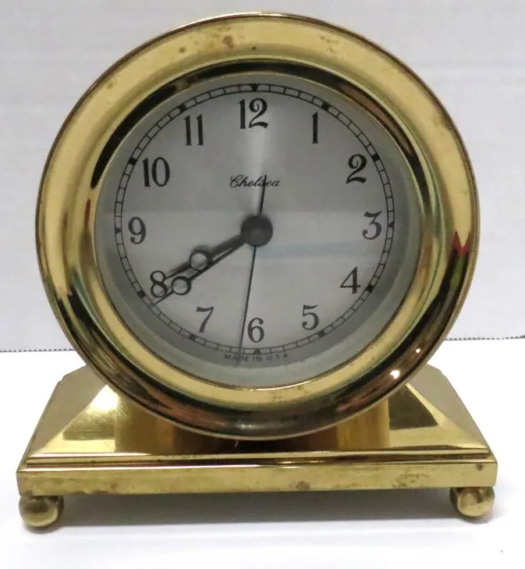 Chelsea Clock Company Constitution Solid Brass Desk Clock With Quartz Movement