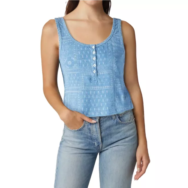 NWT Lucky Brand Women's Patchwork Print Cotton Boy Tank  S-XL