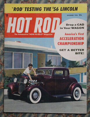 HOT ROD Magazine 1955 Drag RACING nhra 1956 Lincoln 1932 Ford T roadster how to