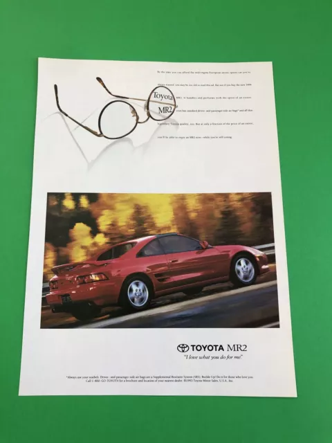 1994 1995 Toyota Mr2 Vintage Original Print Ad Printed Advertisement