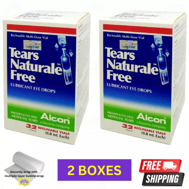 2 X Alcon Larmes Naturale Gratuit 32 Flacon (0.8ml/Chaque) Lubrifiant Sec Yeux