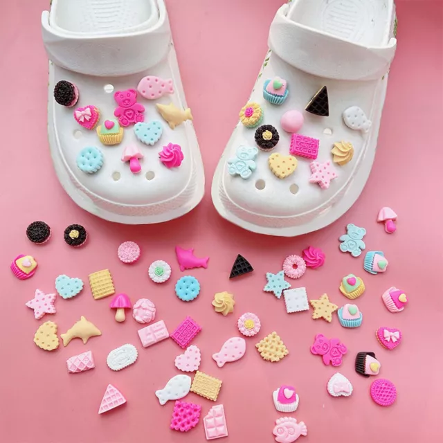 10 Pz Ciondoli Scarpe Biscotti Dessert Misti Sandali Fibbia Accessori Bambini GiUL