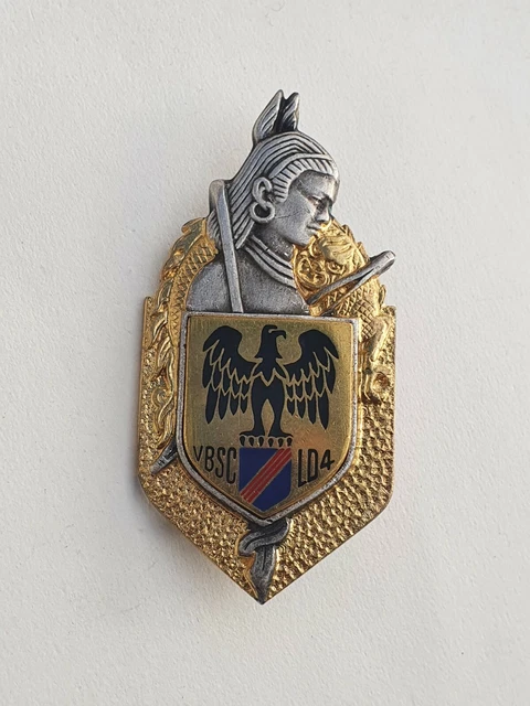 Insigne Indochine Gendarmerie 1er Régiment Garde Montagnarde VBSC - Émail Original Abîmé - Occasion