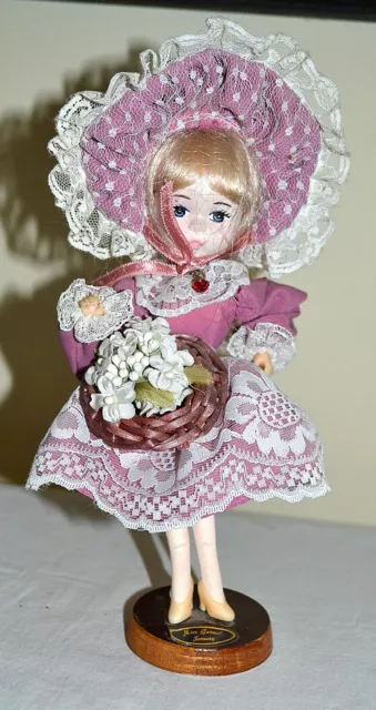 Vintage BRADLEY "MISS GARNET", JANUARY 10" DOLL, BLUE EYED BLOND Vintage BRADLEY "MISS GARNET", JANUARY 10" DOLL, BLUE EYED BLOND