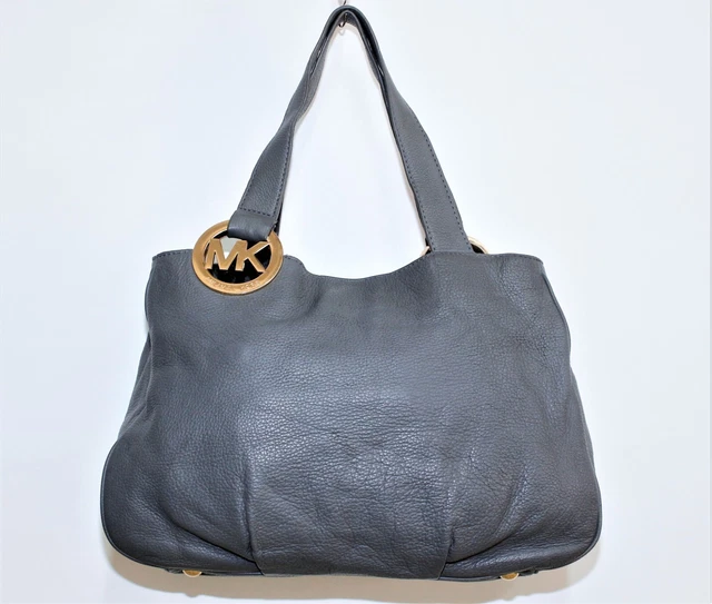 Sac porté épaule fourre tout cuir grainé gris MICHAEL KORS