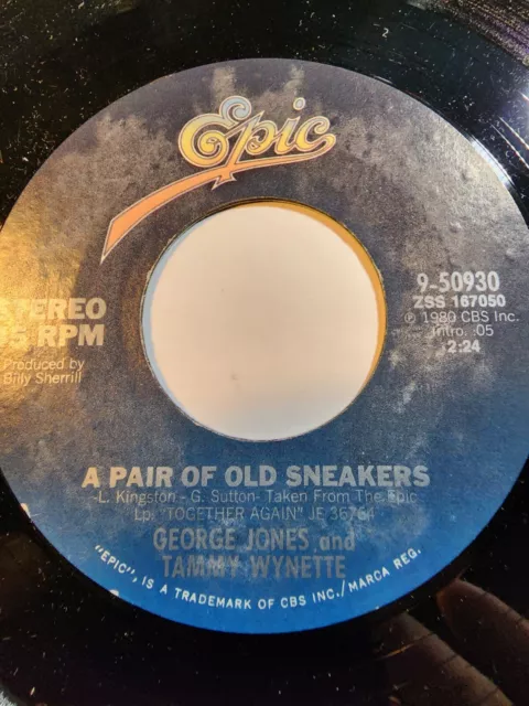 George Jones and Tammy Wynette-A Pair Of Old Sneakers/ We'll Talk..Epic VG+ F213