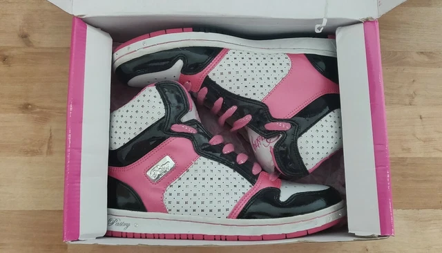 PASTRY GLAM Pie Pink White Silver and Black Trainers UK
