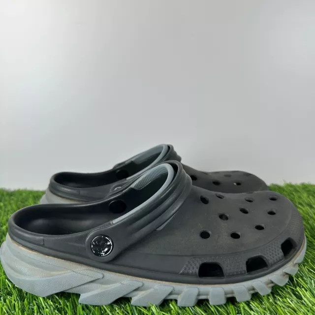 Crocs Duet Max Mens Size 7 Womens 9 Black Rubber Classic Clogs Shoes Sandals