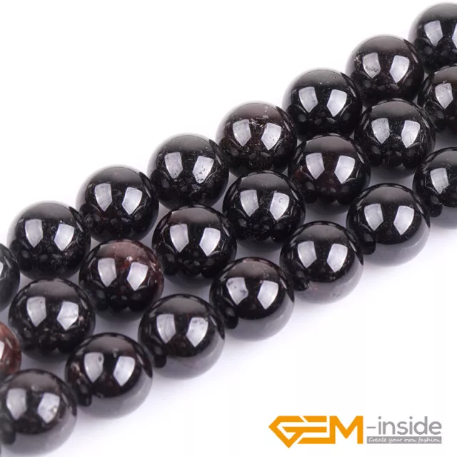 Natural Dark Red Garnet Gemstone Round Beads For Jewelry Making 15" 6mm 8mm 10mm