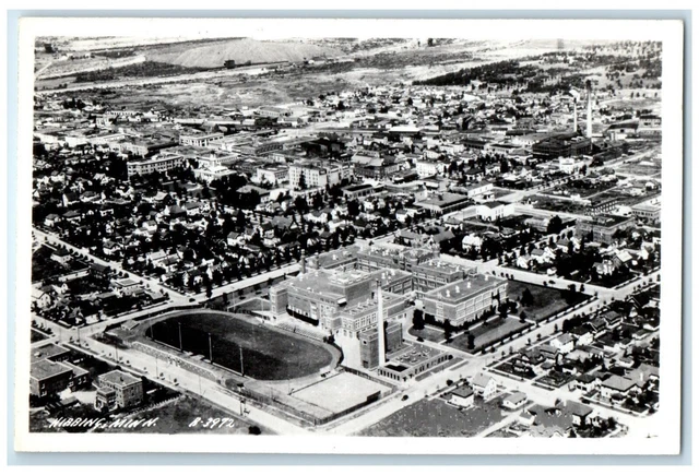 c1940's Aerial View Of Hibbing Minnesota MN RPPC Photo Unposted Vintage Postcard