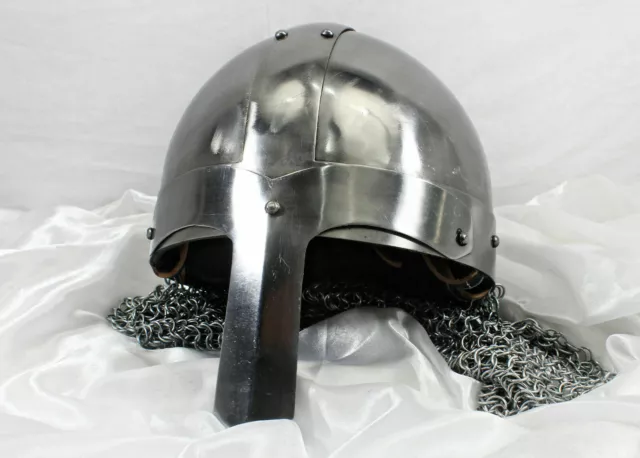 Medieval Steel Viking Nasal Helmet with Chainmail ~Hand-Forged ~ sca/helm/Larp
