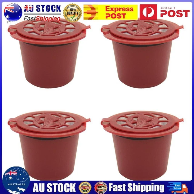 4pcs/set Reusable Coffee Capsule Filter Shell for Nespresso Machine (Red) AU