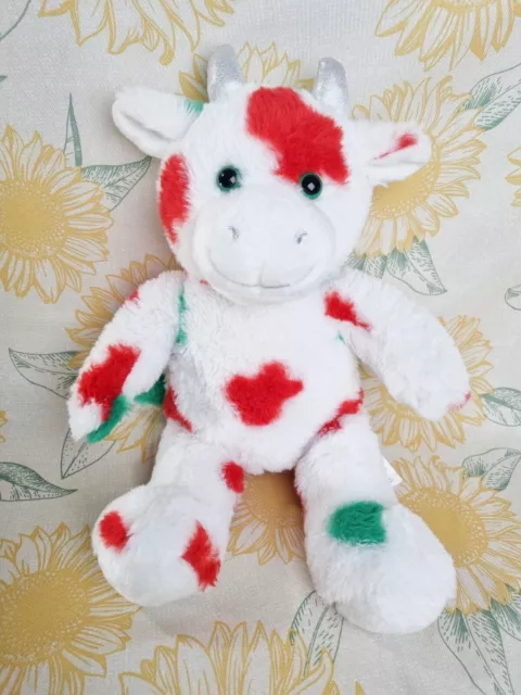 Build a Bear BAB | Mooey Christmas Cow White Red and Green Spot