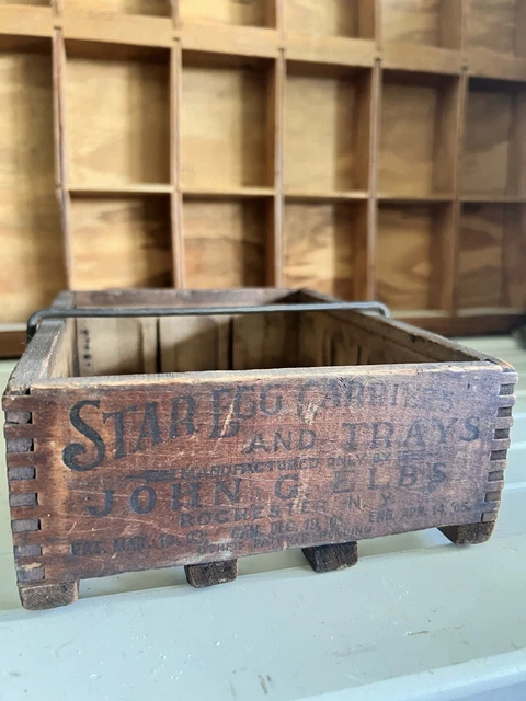 Antique Star Egg Carrier and Tray Rochester NY Mfr. John G Elbs 1903 Pat.
