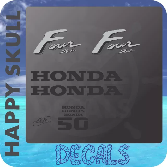 Honda 50 hp Four Stroke outboard engine decal sticker set reproduction old style
