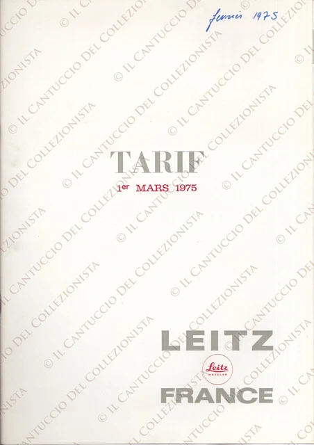 1975 Leitz Leica France Tarif Prix equipment catalog *booklet