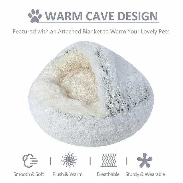Plush Dog Cat Pet Sleeping Bed Anti-Slip Kennel Puppy Cave Warm Nest Super Soft 2
