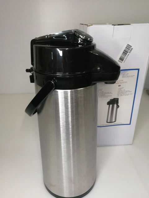 Jarra aislante Saro con pistón de vidrio 2,2L termo - plata (317-2075)