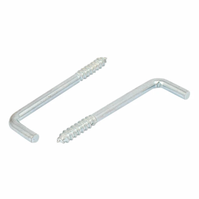 Home Wall L Shaped Self Tapping Metal Screw Hook Picture Hanger M5x60mm 20pcs 2