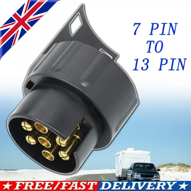 7 To 13 Pin Trailer Adapter Electrics Socket Plug Towing Truck Towbar Converter