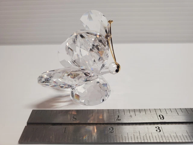 Vintage Authentic Swarovski 2 3/4" Tall Crystal Butterdly Figurine Swan Hallmark