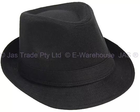 L XL FEDORA TRILBY  GANSTER MICHAEL JACKSON WEDDING COSTUME HAT BLACK / Striped