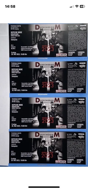 DEPECHE MODE Memento Mori  26.5.2023 Leipzig 4 Tickets/Karten Stehplatz  PK 3