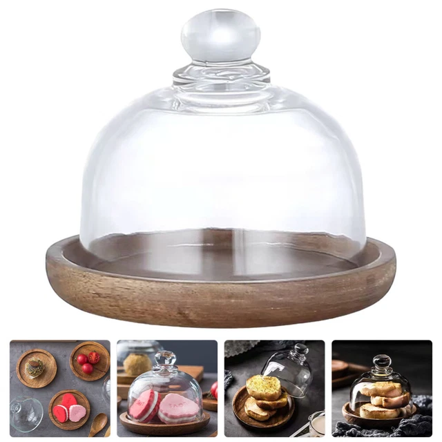 Cloche à Gâteau En Verre Transparent 12,5 Cm - Avec Soucoupe, Pour Protéger Et Présenter Desserts, Cupcakes, Fromages - 11