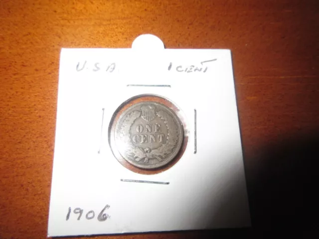 usa 1 cent coin 1906 indian head nice coin