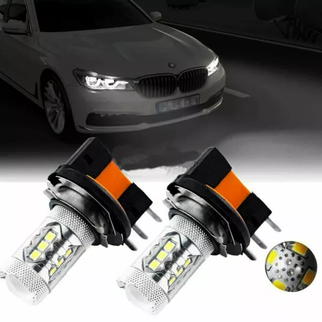 2x 110W 12000LM H15 LED Bombilla de faro delantero luz de carretera diurna 6000K