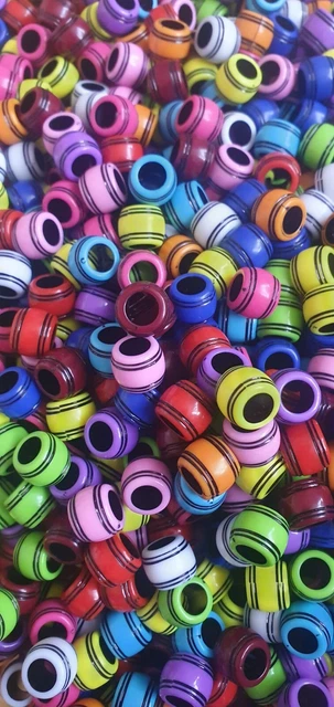 Glitter JUMBO SIZE ACRYLIC BEADS FOR HAIR BRAIDS JEWELRY PONY BRACELET UK SELLER