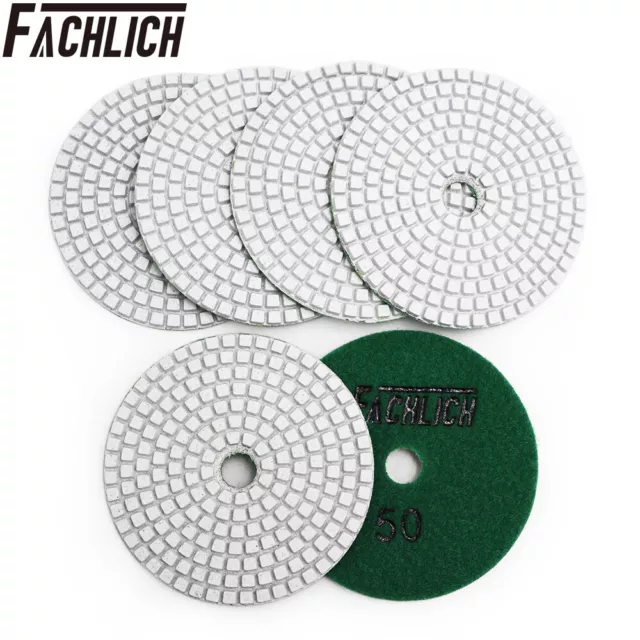 6pcs/set 4'' Diamond Polishing Pads Sanding Discs for Wet Marble Granite Polish