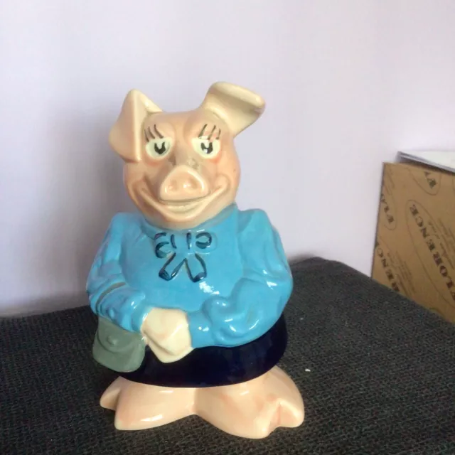 Vintage Wade NatWest Pig Bank money box 1980s Lady Hilary with Stopper vgc