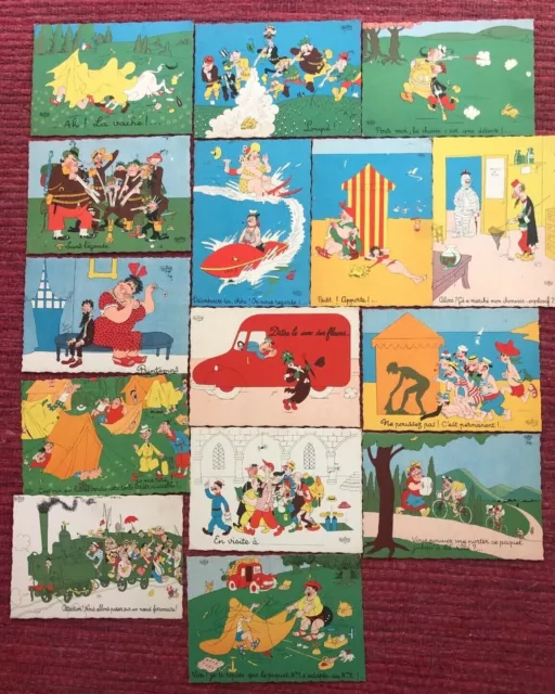 LOT de 15 Cartes Postale Albert Dubout  1957/59 