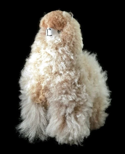 FLUFFLY LLAMA !! Alpaca Plush Real Wool Fur Plush Animal apx. 12 inches So Soft!