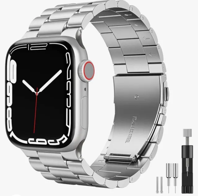 Cinturino Apple Watch 42/44/45/49 acciaio inox inossidabile  silver