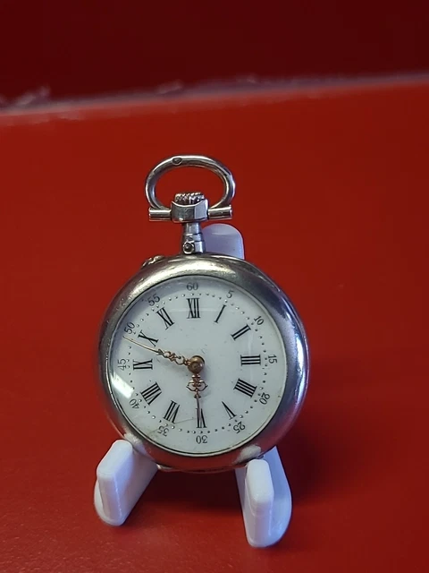 Montre Gousset Ancienne En Argent Massif - Modèle Crabe, Mécanique, Fonctionne, Occasion