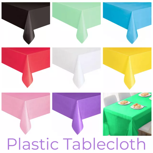 Plastique Rectangle Table Housse Essuyer Fête Table Chiffons Vinyle PVC Nappe