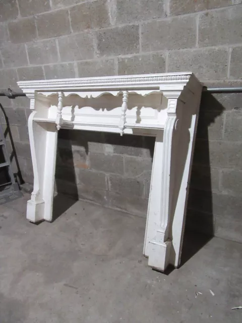 ~ Antique Carved Walnut Fireplace Mantel ~ 61 X 50 ~ Architectural Salvage