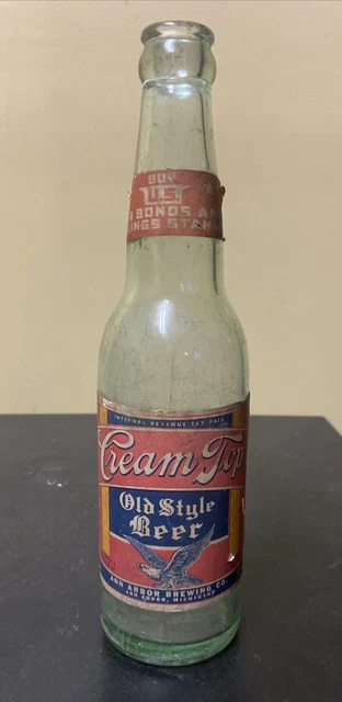 Ann Arbor Brewing Co Ann Arbor Michigan Beer Bottle Cream Top Label