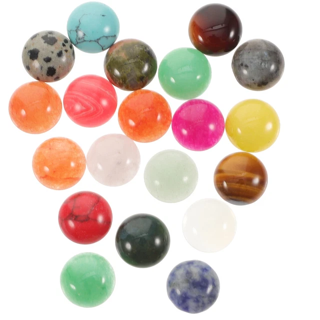 20pcs natursteinperlen flatback -stein -cabochons für armband halskette schmuck