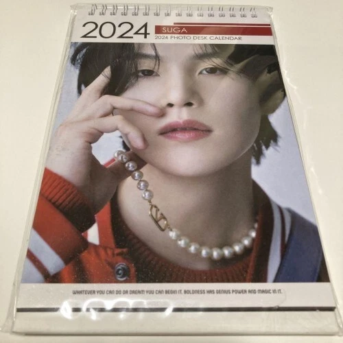 BTS SUGA DESKTOP Calendar 2024 2025 Size 16.5 cm x 22.5 cm Japan