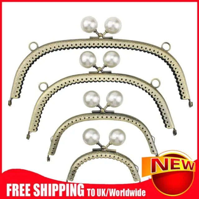 Metal Coin Bag Kiss Clasp Lock Lightweight with Pearl DIY Craft for Bag Hardware